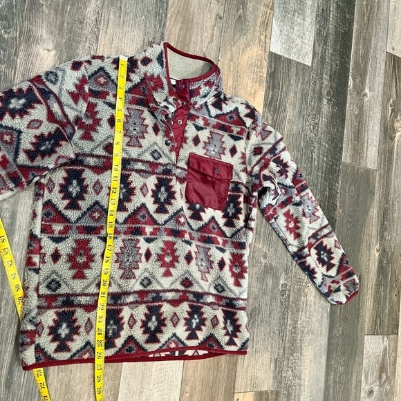 Weatherproof Vintage Women’s Aztec Print Pullover Gray Fleece Large - Picture 5 of 7